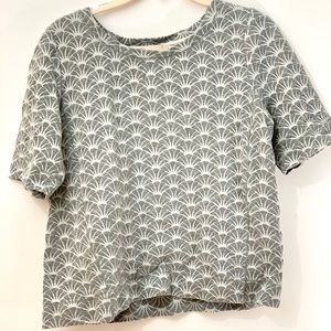 Loft grey short sleeve blouse for work